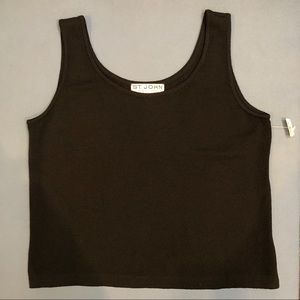 St. John Basic Black Knit Tank Top Sleeveless NWT